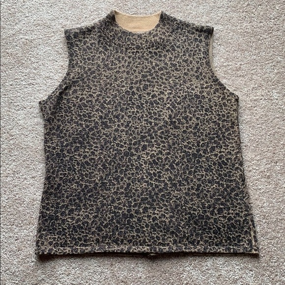 Cheetah print sweater tank top - Picture 1 of 3